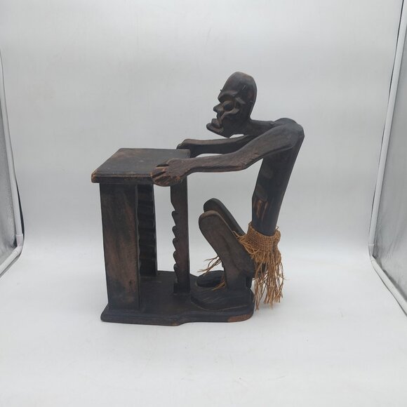 Asmat Papua New Guinea Wooden Statue CD Rack - Picture 4 of 10